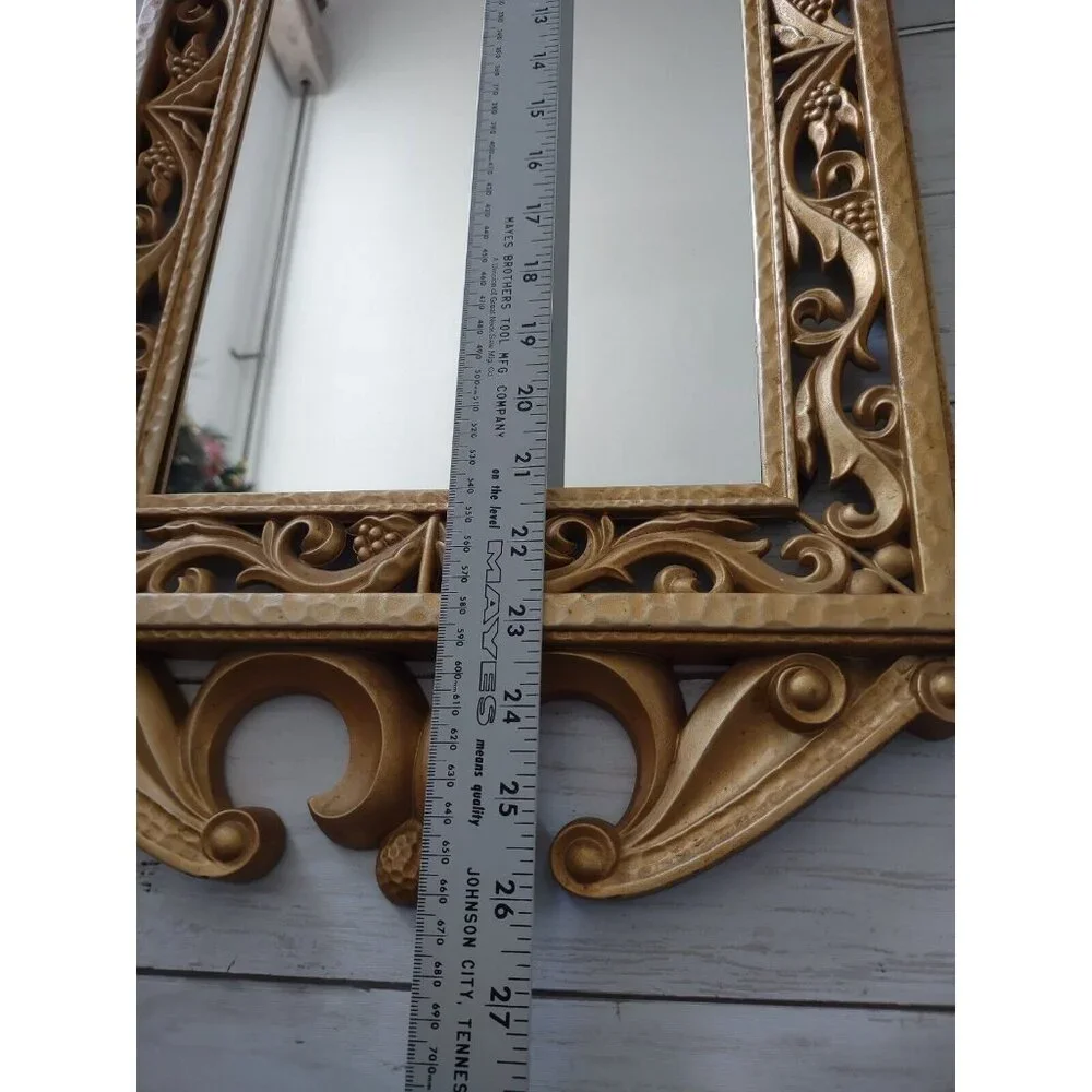 Vintage 1970s 1980s Ornate Gold Tone Hollywood Regency 26x13